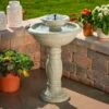 2-Tier Solar Fountain Bird Bath- Country Gardens