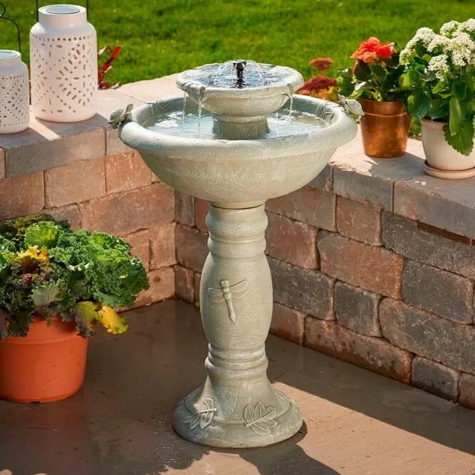 2-Tier Solar Fountain Bird Bath- Country Gardens 1 2-Tier Solar Fountain Bird Bath- Country Gardens