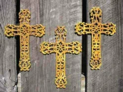 Cast Iron Crosses Set Of 3-Antique And Verde Finish 6 Cast Iron Crosses Set Of 3-Antique And Verde Finish -US Poultry Sales Store 3verdicross 4