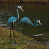 Steel Heron Pair Garden Sculptures