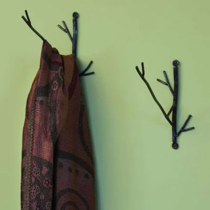 Hand Forged Twig Wall Hook Set 1 Hand Forged Twig Wall Hook Set