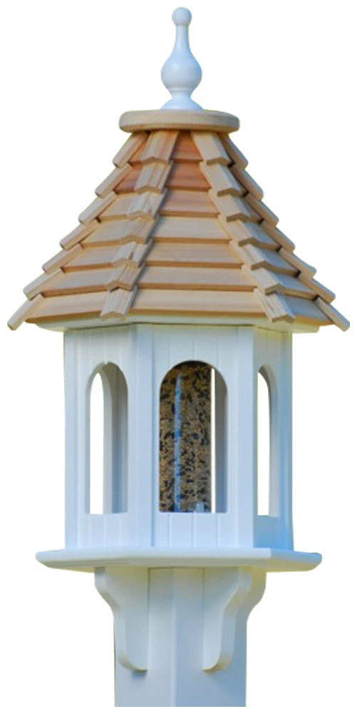 Gazebo Bird Feeder-Vinyl With Cypress Roof 10x28 2 Gazebo Bird Feeder-Vinyl With Cypress Roof 10x28 - Image 2