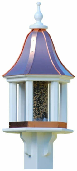 Copper Roof Bird Feeder Column Style - 28x12 -US Poultry Sales Store BF12 BC COLUMNS