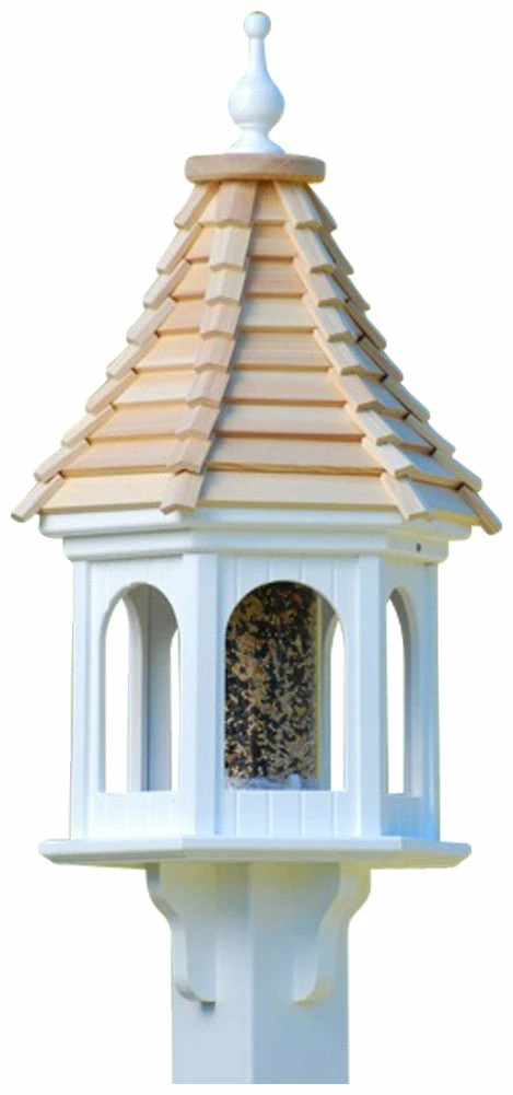 Gazebo Bird Feeder-Vinyl With Cypress Roof 12x28 2 Gazebo Bird Feeder-Vinyl With Cypress Roof 12x28 - Image 2