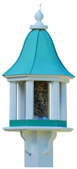 Copper Roof Bird Feeder Column Style - 28x12 -US Poultry Sales Store BF12 PC COLUMNS