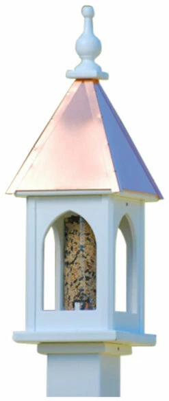 Copper Roof Bird Feeder Post-Mount - 28x8 6 Copper Roof Bird Feeder Post-Mount - 28x8 -US Poultry Sales Store BF8 BC