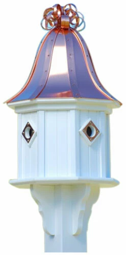 Copper Roof Birdhouse 34x14 Ribbon Detail 4 Portals 6 Copper Roof Birdhouse 34x14 Ribbon Detail 4 Portals -US Poultry Sales Store BH14 4CP BC CURLY