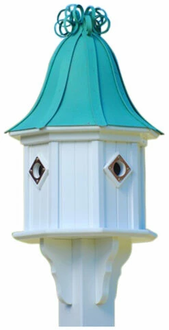 Copper Roof Birdhouse 34x14 Ribbon Detail 4 Portals 7 Copper Roof Birdhouse 34x14 Ribbon Detail 4 Portals -US Poultry Sales Store BH14 4CP PC CURLY