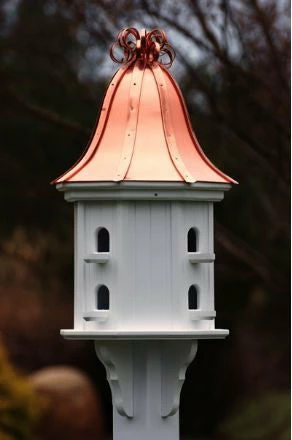 Copper Roof Dovecote Birdhouse 36x14 Ribbon Detail- 8 Perches 1 Copper Roof Dovecote Birdhouse 36x14 Ribbon Detail- 8 Perches