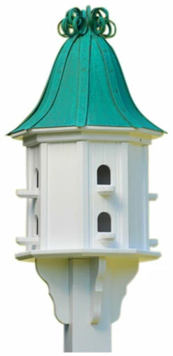 Copper Roof Dovecote Birdhouse 36x14 Ribbon Detail- 8 Perches 7 Copper Roof Dovecote Birdhouse 36x14 Ribbon Detail- 8 Perches -US Poultry Sales Store BH14 8 PC CURLY