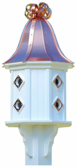 Copper Roof Dovecote Birdhouse 36x14 Ribbon Detail- 8 Portals 5 Copper Roof Dovecote Birdhouse 36x14 Ribbon Detail- 8 Portals -US Poultry Sales Store BH14 8CP BC CURLY