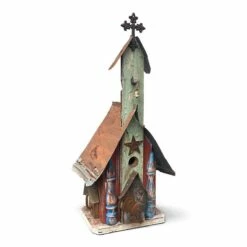 Barn Wood & Tin Church Birdhouses 9 Barn Wood & Tin Church Birdhouses -US Poultry Sales Store Barn Wood Tin Church Birdhouse 1