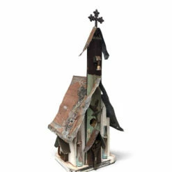 Barn Wood & Tin Church Birdhouses 10 Barn Wood & Tin Church Birdhouses -US Poultry Sales Store Barn Wood Tin Church Birdhouse 3