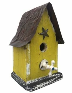 Barn Wood & Tin Rustic Birdhouses 20 Barn Wood & Tin Rustic Birdhouses -US Poultry Sales Store Barn wood ructic Birdhouse Yellow