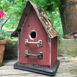 Barn Wood & Tin Rustic Birdhouses 18 Barn Wood & Tin Rustic Birdhouses -US Poultry Sales Store Barnwood birdhouse red