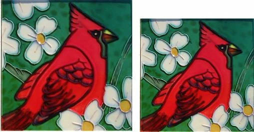 Ceramic Art Tiles-Cardinals Set/2 2 Ceramic Art Tiles-Cardinals Set/2 - Image 2