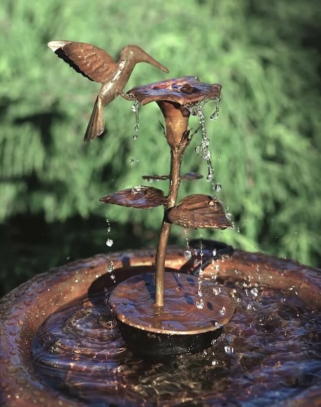 Copper Hummingbird Birdbath Fountain/Dripper 1 Copper Hummingbird Birdbath Fountain/Dripper