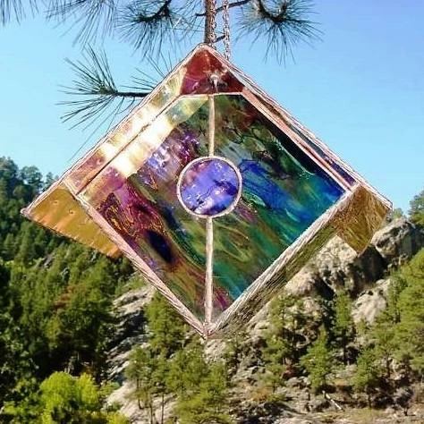 Copper-Stained Glass Birdhouse 7 Copper-Stained Glass Birdhouse - Image 7