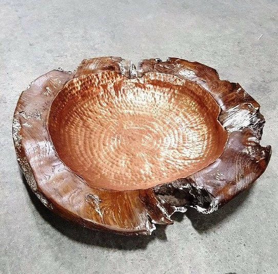 Copper Lined Teak Bowl 1 Copper Lined Teak Bowl