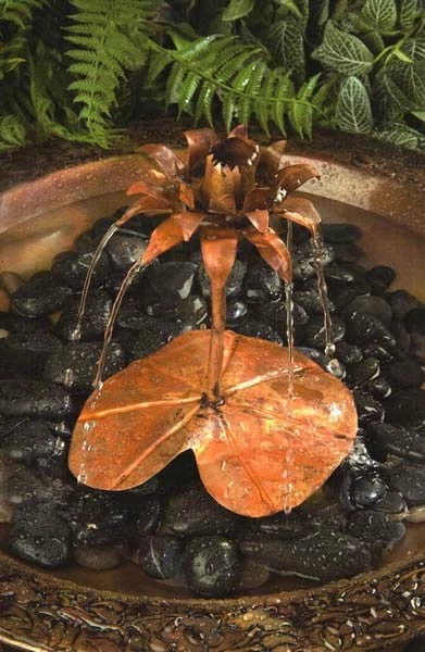 Copper Lotus Bird Bath Fountain Dripper 1 Copper Lotus Bird Bath Fountain Dripper