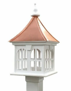 Copper Roof Vinyl/PVC Bird Feeder With Double Window- 29x14 6 Copper Roof Vinyl/PVC Bird Feeder With Double Window- 29x14 -US Poultry Sales Store Copper Roof Bird Feeder Windows
