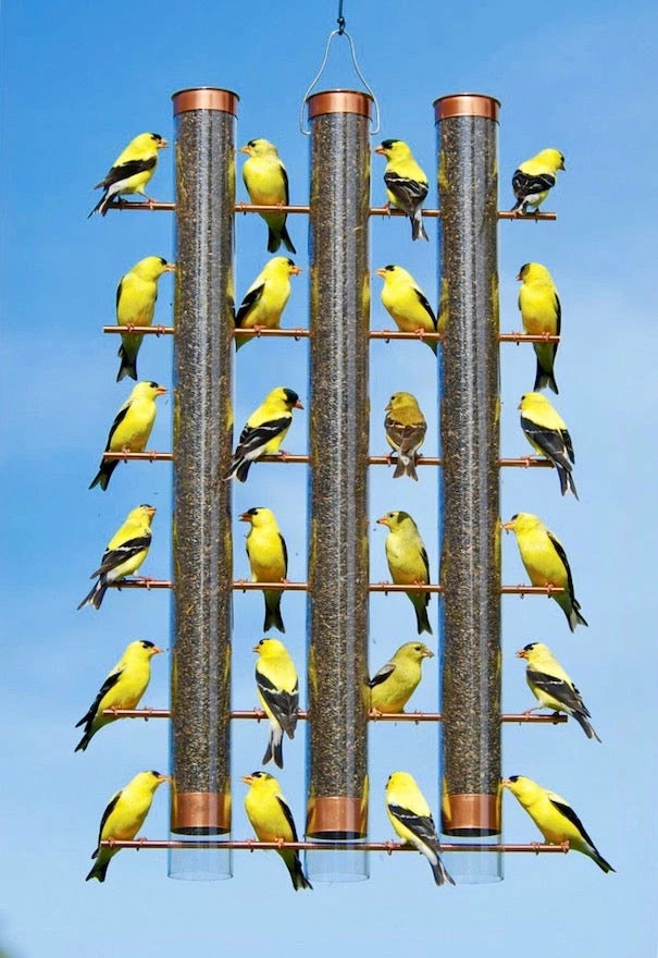 3-Tube Copper Thistle Feeder 1 3-Tube Copper Thistle Feeder