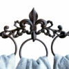 Fleur De Lis Iron Towel Rack