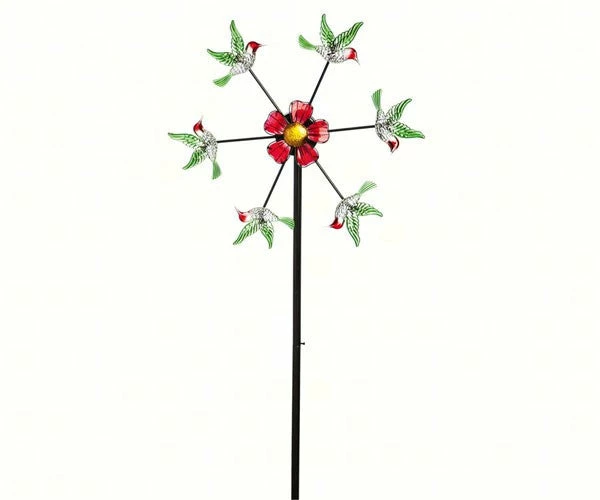 Hummingbirds Solar Kinetic Garden Spinner 2 Hummingbirds Solar Kinetic Garden Spinner - Image 2