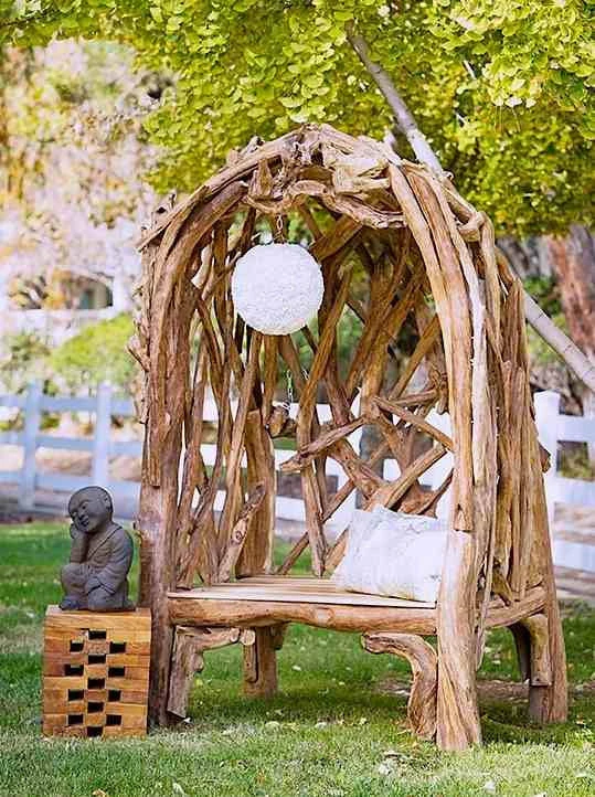 Hong's Temple Teak Arbor Bench 1 Hong's Temple Teak Arbor Bench