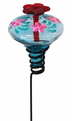 Hand Painted Glass Hummingbird Feeder 9 Hand Painted Glass Hummingbird Feeder -US Poultry Sales Store Hand Painted Glass Hummingbird Feeder