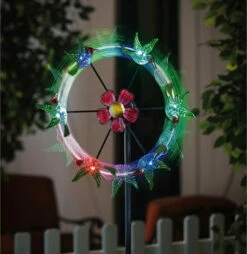 Hummingbirds Solar Kinetic Garden Spinner