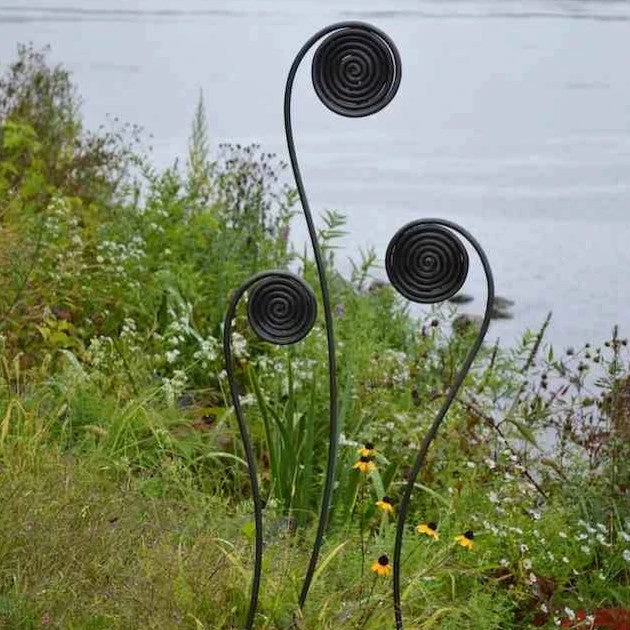 Large Fiddlehead Fern Garden Stakes-Set/3 1 Large Fiddlehead Fern Garden Stakes-Set/3