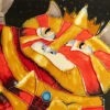 Ceramic Art Tile-King Fat Cat 8x12