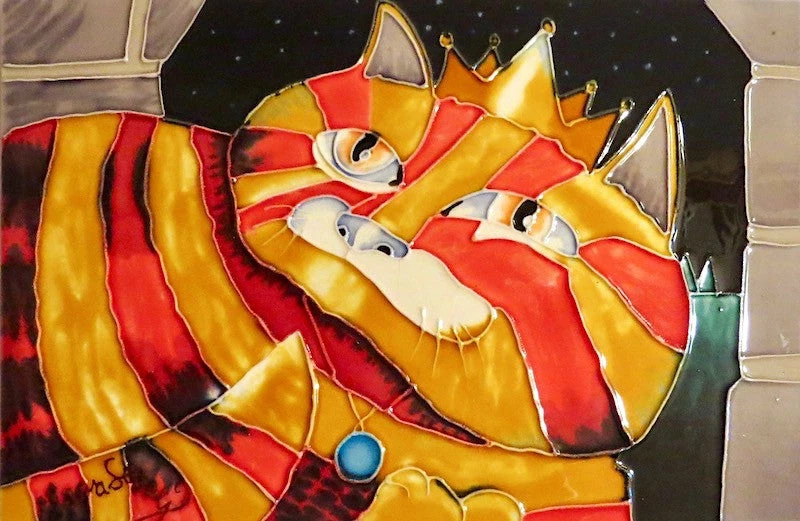 Ceramic Art Tile-King Fat Cat 8x12 1 Ceramic Art Tile-King Fat Cat 8x12