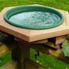 Wooden Deck-Mount Bird Bath