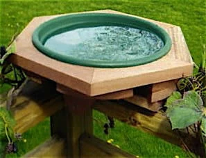 Wooden Deck-Mount Bird Bath 1 Wooden Deck-Mount Bird Bath