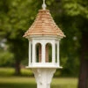 Large Gazebo Bird Feeder-Vinyl With Cypress Roof 14x36