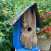 Rustic Log Front Birdhouses- 2 Sizes
