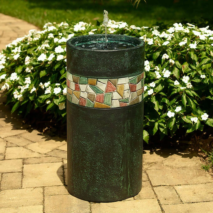Mosaic Solar Bubbler Bird Bath 1 Mosaic Solar Bubbler Bird Bath