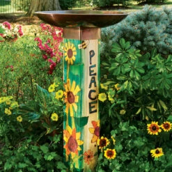 Peace Pedestal Bird Bath- Retired Design 5 Peace Pedestal Bird Bath- Retired Design -US Poultry Sales Store Peace Bird Bath in garden