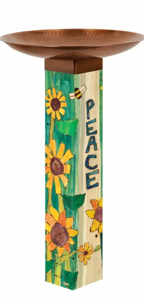 Peace Pedestal Bird Bath- Retired Design 1 Peace Pedestal Bird Bath- Retired Design