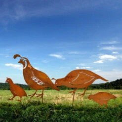 Quail Family Garden Stakes 5 Quail Family Garden Stakes -US Poultry Sales Store Quail Family Garden Stakes
