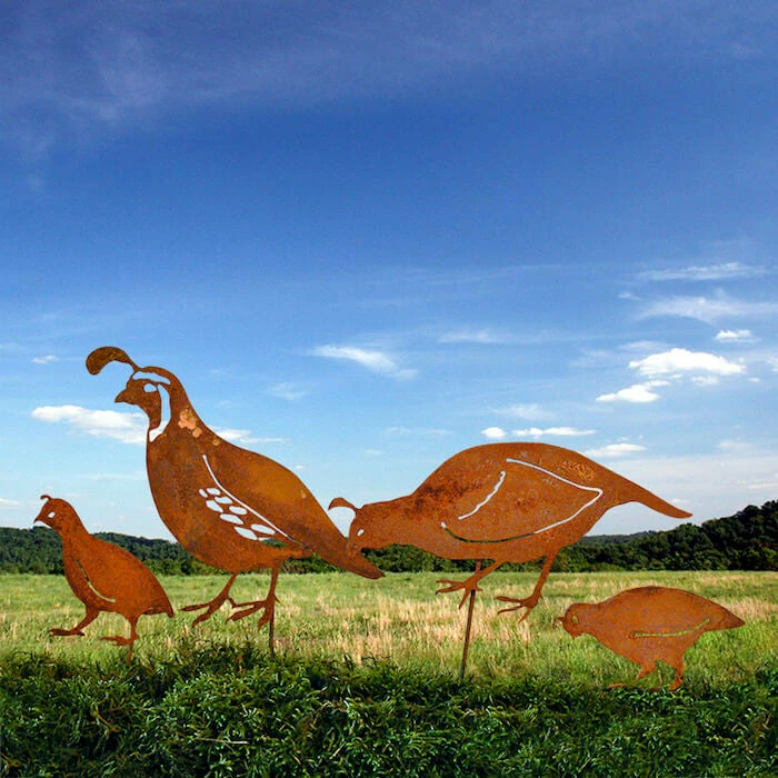 Quail Family Garden Stakes 3 Quail Family Garden Stakes - Image 3