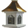 Copper Roof Bird Feeder Large Capacity With Post Mount