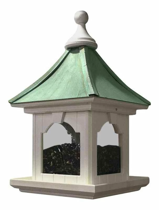 Copper Roof Bird Feeder With Large Capacity - Hanging 1 Copper Roof Bird Feeder With Large Capacity - Hanging