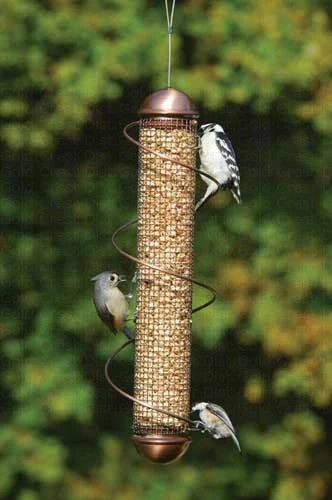 Shelled Peanut Bird Feeder W/Spiral-Copper 17-inch 1 Shelled Peanut Bird Feeder W/Spiral-Copper 17-inch