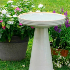Simple Elegance Pedestal Bird Bath- 4 Colors