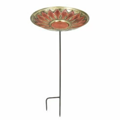 Brass Leaves Solar Bubbler Bird Bath 10 Brass Leaves Solar Bubbler Bird Bath -US Poultry Sales Store Solar Fountain Tall Bird Bath