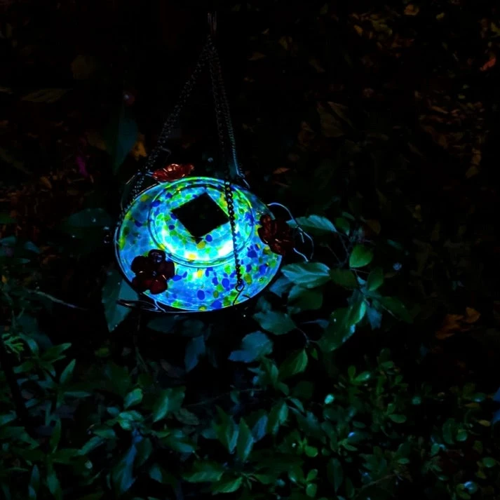 Solar Glass Hummingbird Feeder With Perch 3 Solar Glass Hummingbird Feeder With Perch - Image 3