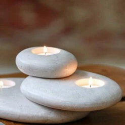 Stacked Stone Candle Holder -US Poultry Sales Store Stacked Stone Candle Sand